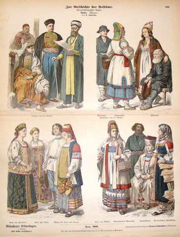 Braun & Schneider's Costumes - "RUSSIAN (Number 900)" - Chromo Lithograph - 1861