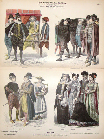Braun & Schneider's Costumes - "ITALIAN (Number 908)" - Chromo Lithograph - 1861