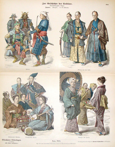 Braun & Schneider's Costumes - "JAPANESE (Number 913)" - Chromo Lithograph - 1861