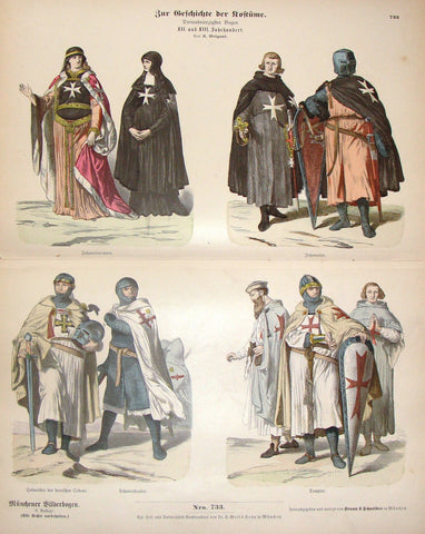 Braun & Schneider's Costumes - "TEMPLER (Number 733)" - Chromo Lithograph - 1861