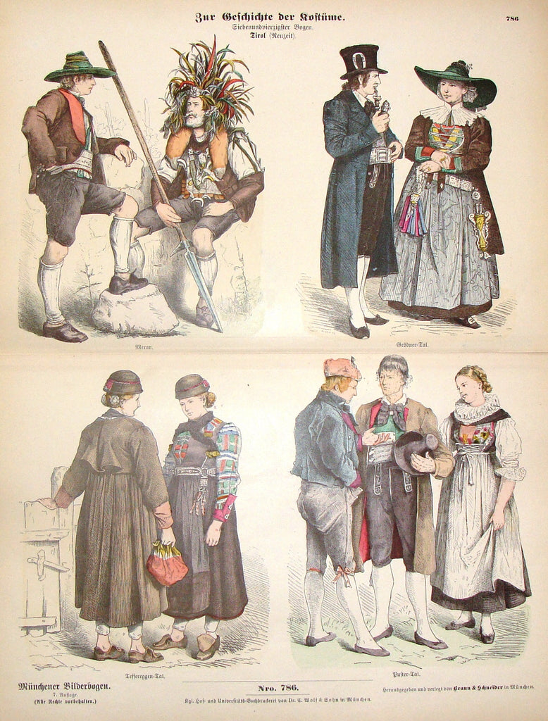 Braun & Schneider's Costumes - "MERAN (Number 786)" - Chromo Lithograph - 1861