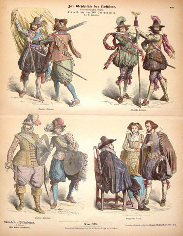 Braun & Schneider's Costumes - "DEUTCHE GOLBATEN (Number 828)" - Chromo Lithograph - 1861