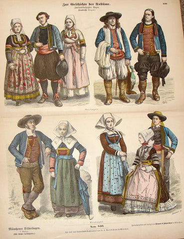 Braun & Schneider's Costumes - "ITALIAN (Number 908)" - Chromo Lithograph - 1861