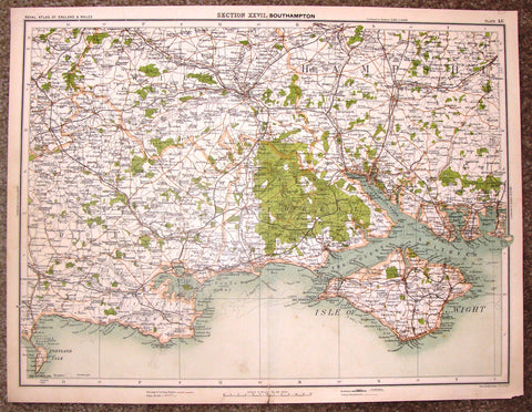 Antique Map - "SECTION XXVII, SOUTHAMPTON" by Bartholomew - Chromolithograph - c1875