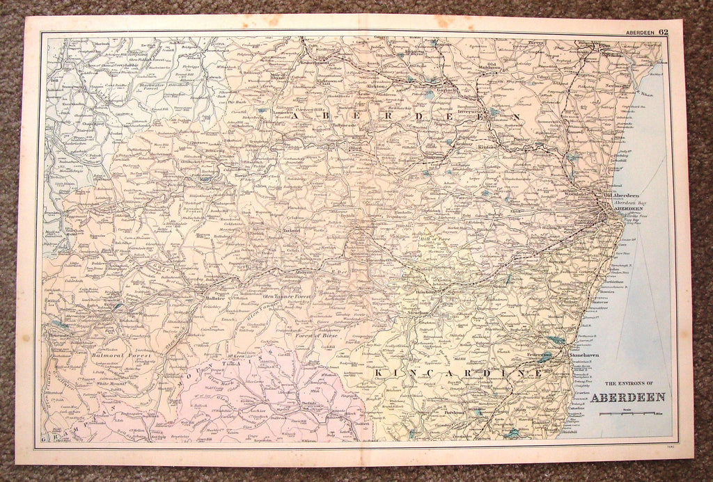 Antique Map - "ABERDEEN" by Weller - Chromolithograph - 1862