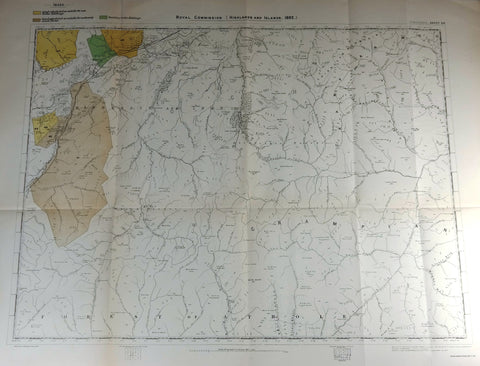 Deer Forest Commission Map - Scotland - "KINGUSSIE - SHEET 64" - Chromo - 1892