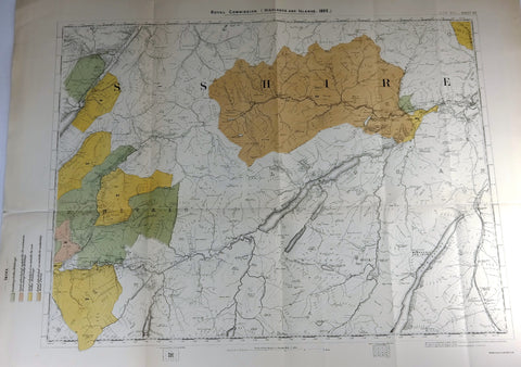 Deer Forest Commission Map - Scotland - "GLEN ROY - SHEET 63" - Chromo - 1892