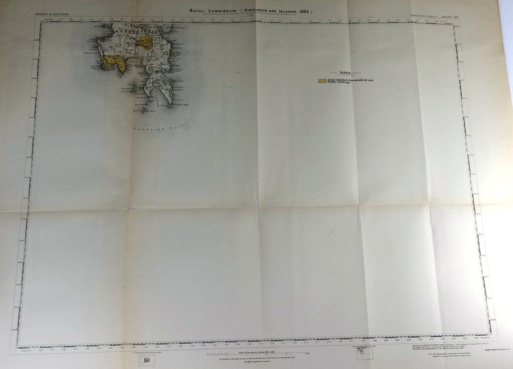 Deer Forest Commission Map - Scotland - "SUMBIRCH - SHEET 124" - Chromo - 1892