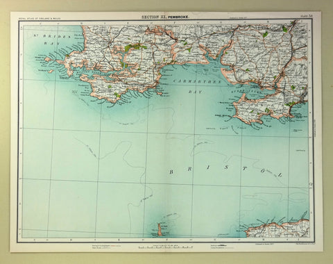 Royal Atlas Map - "Section XX - PEMBROKE" - Chromolithograph - 1898