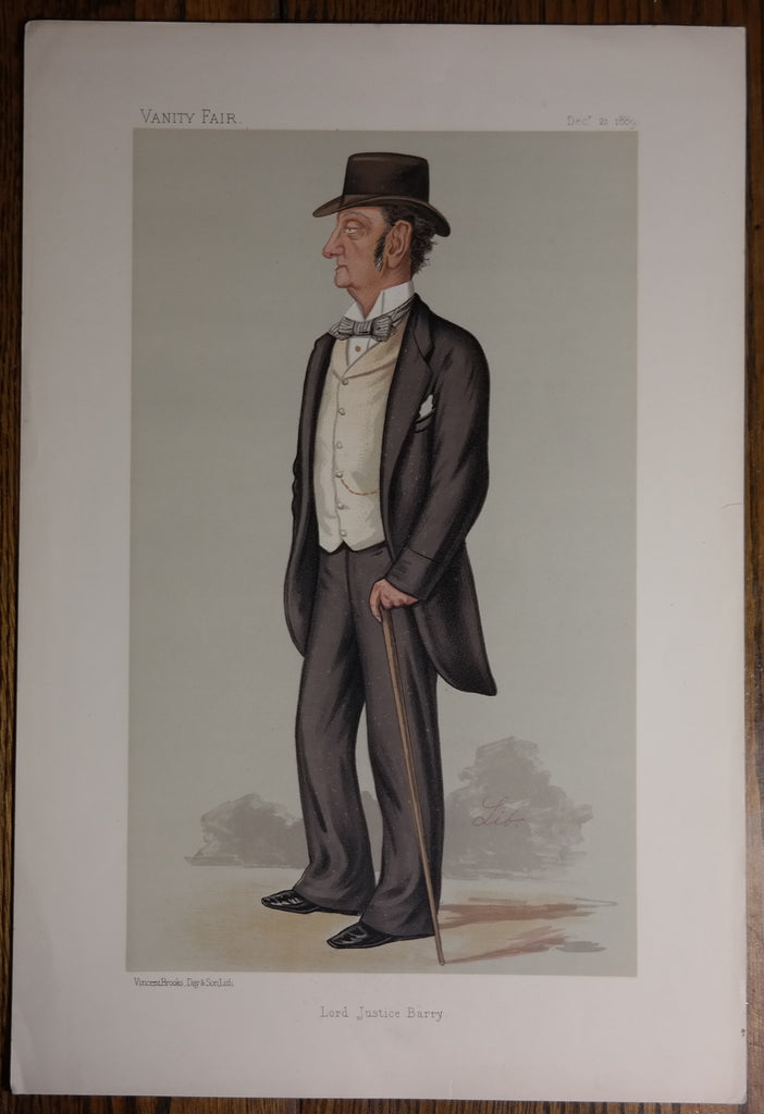 Vanity Fair "SPY" - "LORD JUSTICE BARRY"  - Chromolithograph Print - 1889