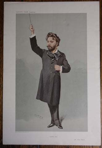 Vanity Fair "SPY" - "QUEEN'S HALL - MR. HENRY WOOD"  - Lithograph Print - c1900