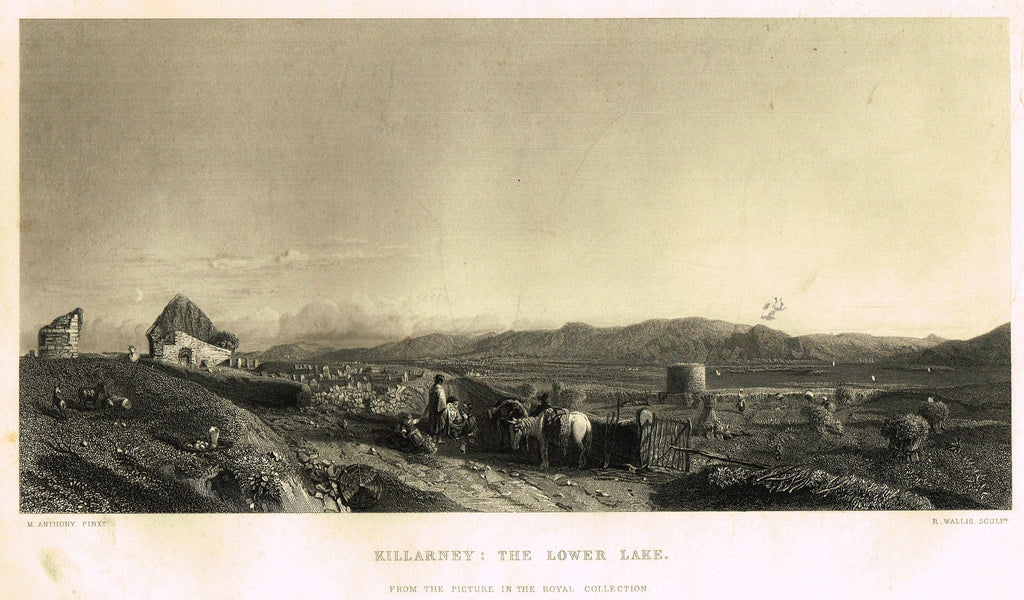 Fine Art - "KILLARNEY: THE LOWER LAKE" by M. Anthony - Steel Engraving - c1840