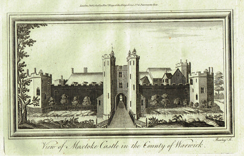 Architecture - "VIEW OF MAXTOKE CASTLE IN THE COUNTRY OF WARWICK" - Copper Engraving - c1770