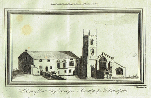 Architecture - "VIEW OF DAVENTRY PRIORY IN THE COUNTY OF NORTHAMPTON" - Copper Engraving - c1770