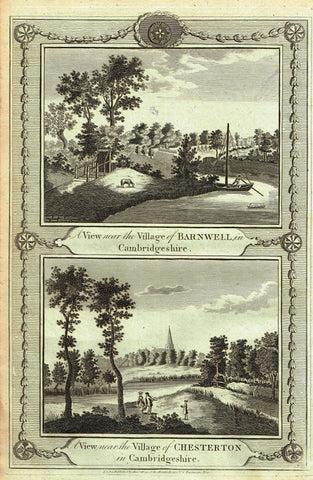 Architecture - VIEWS OF VILLAGES OF BARNWELL & CHESTERTON  - Copper Engraving - c1770