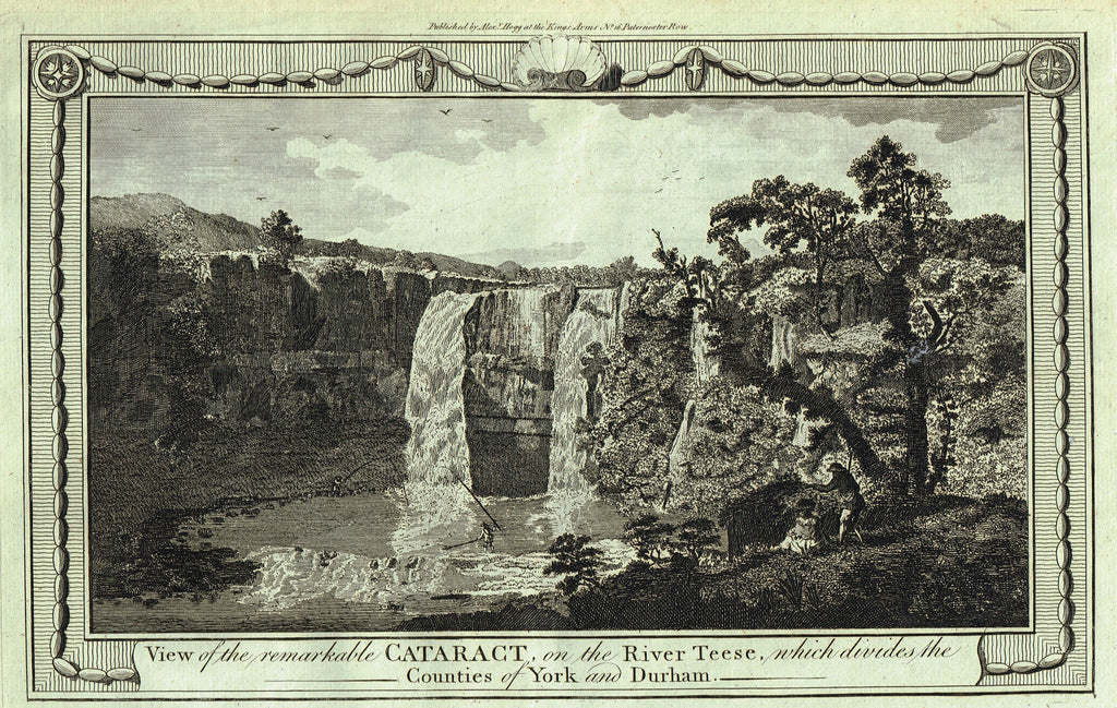 Architecture - "VIEW OF HE CATARACT ON THE RIVER TEESE (YORK & DURHAM)" - Copper Engraving - c1770