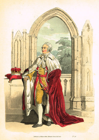 Payne's "COSTUMES OF GREAT BRITAIN, No. 46 - PEER OF THE RELM" - Aquatint Engraving - 1805
