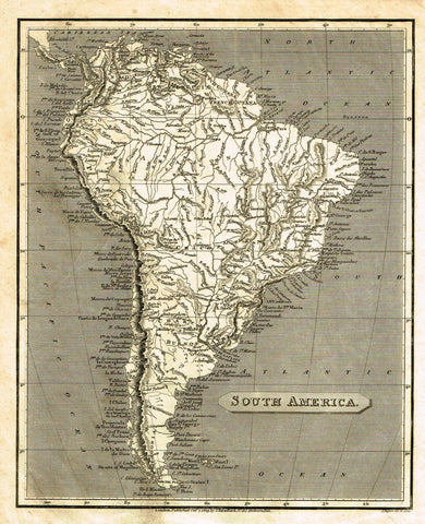 Antique Map - "SOUTH AMERICA" by J. Russell - Copper Engraving - 1809