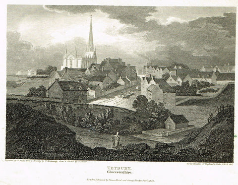 The Beauties of England & Wales - "TETBURY, GLOCCSTERSHIRE" - Copper Engraving - 1806