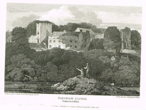 The Beauties of England & Wales - "FARLEIGH CASTLE, SOMERSETSHIRE" - Copper Engraving - 1806