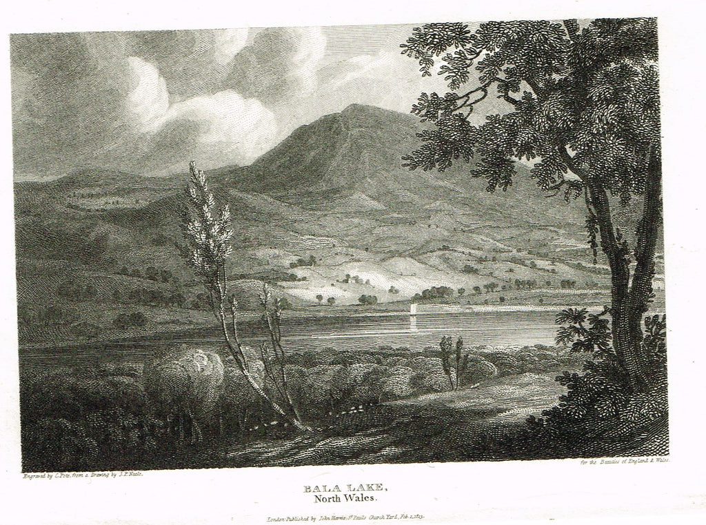 The Beauties of England & Wales - "BALA LAKE, NORTH WALES" - Copper Engraving - 1806