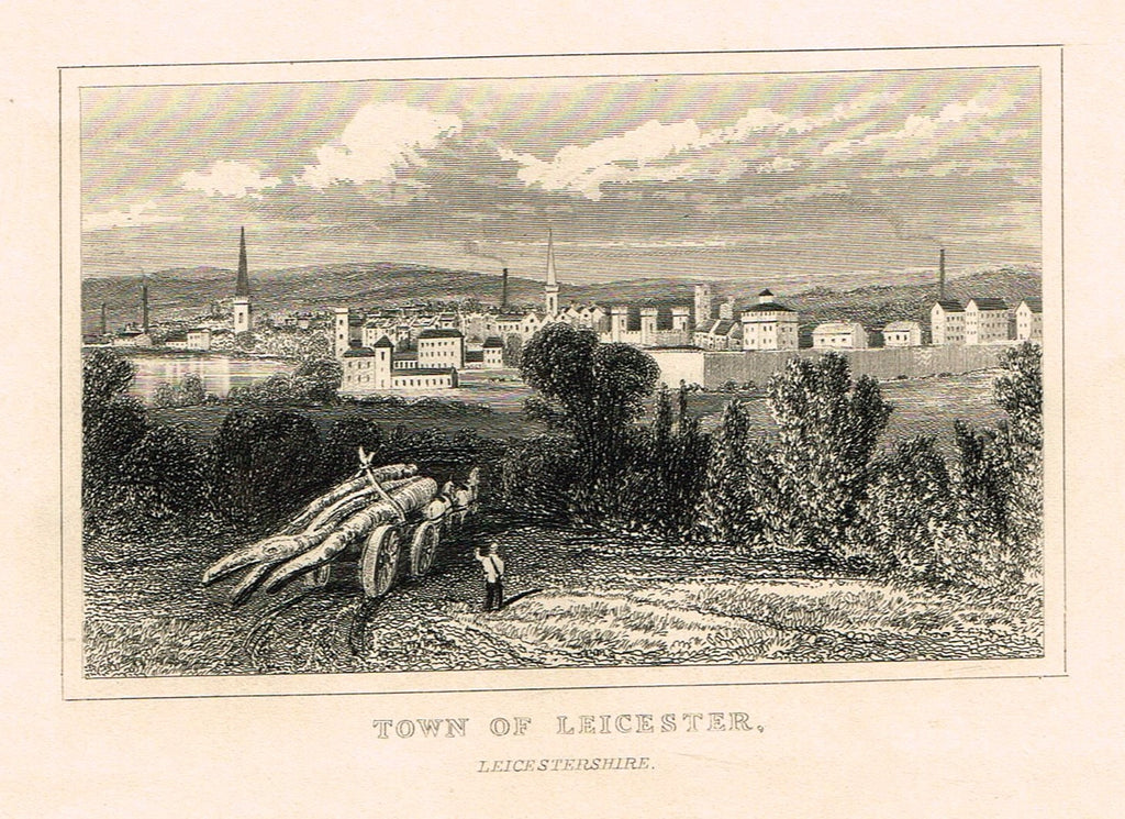 Dugdale's Miniatures - "TOWN OF LEICESTER, LEICESTERSHIRE" - Engraving - c1830