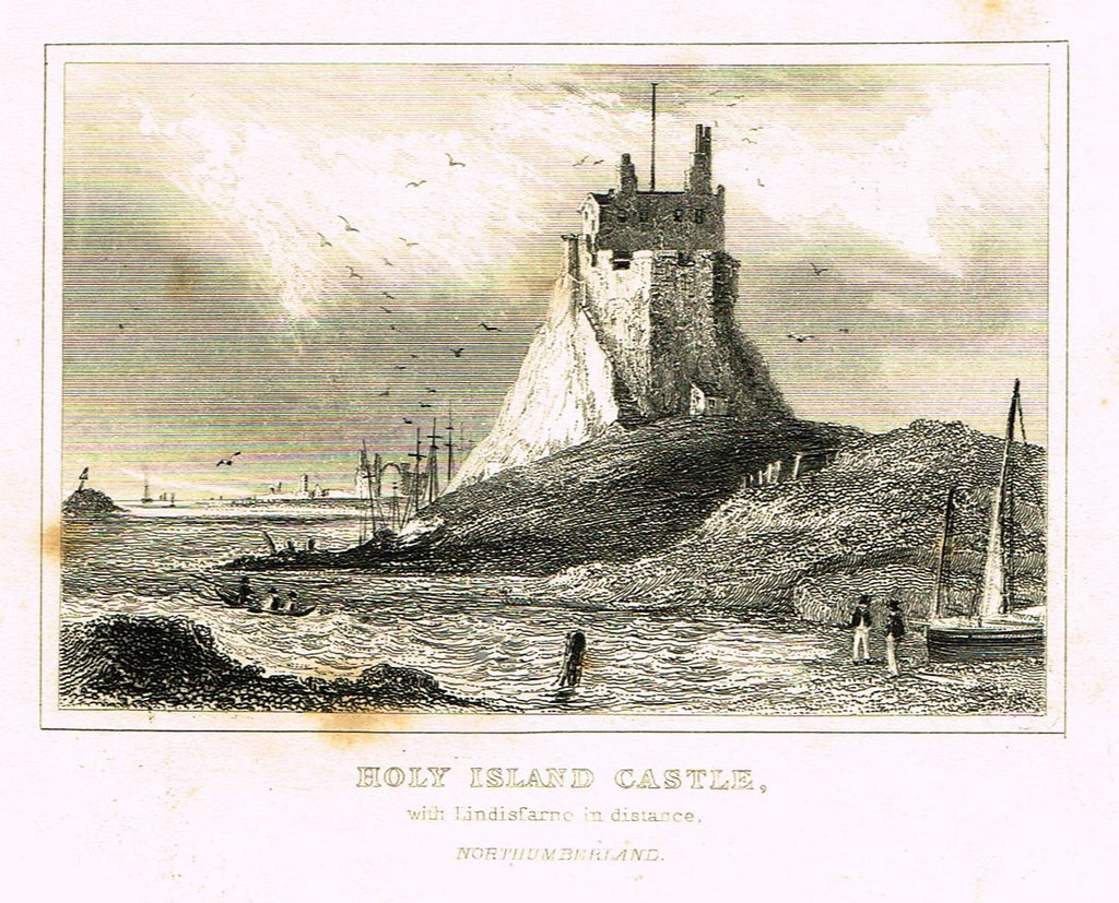 Dugdale's Miniatures - "HOLY ISLAND CASTLE - NORTHUMBERLAND" - Engraving - c1830