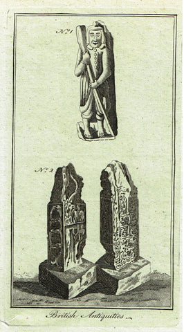 Miscellaneous Antiquities - "BRITISH ANTIQUITIES" - Copper Engraving - c1800