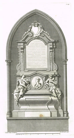 Gibbs's  - MONUMENT FOR MRS. CATHRINA BOVEY, WESTMINSTER ABBEY - Engraving - 1739