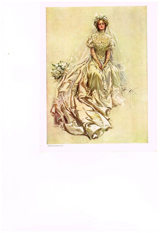 Harrison Fisher's - "LOVELY WOMAN WITH WEDDING DRESS" - Lithograph - 1908