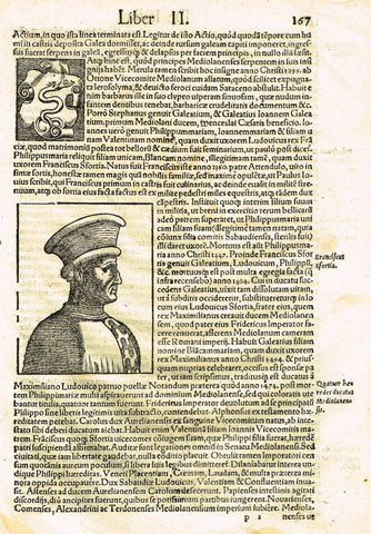 Sebastian Munster's Cosmographia - "MAXIMILIANO LUDOUICO" - Woodcut - c1580
