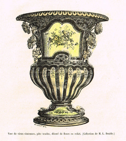 Dercorative Furniture - "FANCY VASE" - Histoire du Mobilier - Hand Colored Litho - 1884