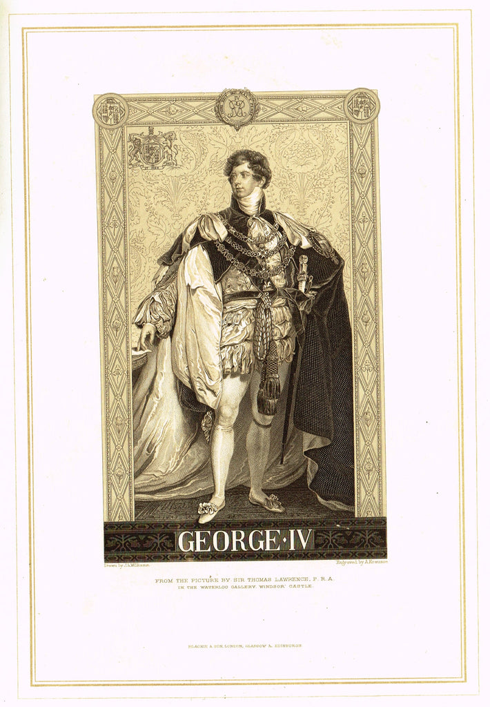 Archer's Royal Portraits - "GEORGE IV" - Tinted Lithograph - 1880