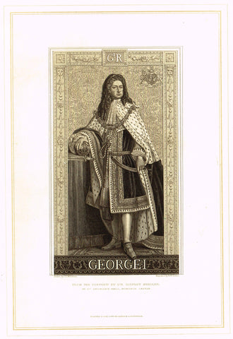 Archer's Royal Portraits - "GEORGE I" - Tinted Lithograph - 1880