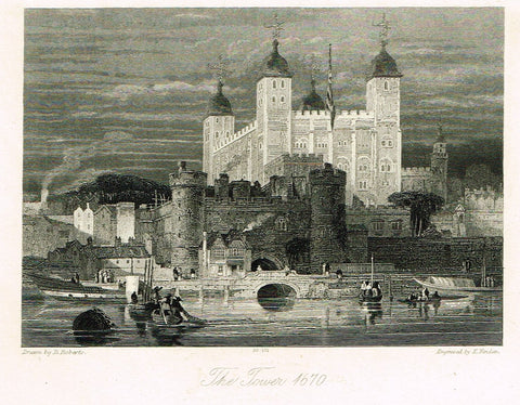 Finden's Country Scene - "THE TOWER - 1670" - Steel Engraving - c1833