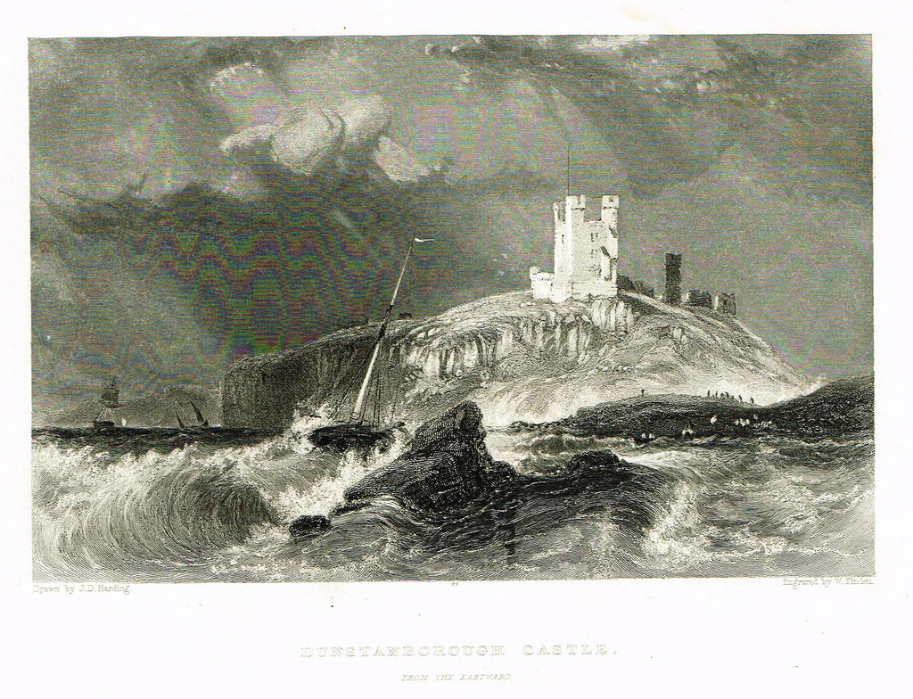 Finden's Country Scene - "DUNSTANBOROUGH CASTLE (FROM THE EASTWARD)" - Steel Engraving - c1833