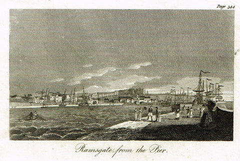 Misc. Miniature Scenes - "RAMSGATE FROM THE PIER" - Engraving - c1803