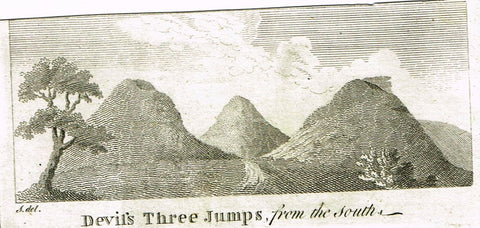 Misc. Miniature Scenes - "DEVIL'S THREE JUMPS FROM THE SOUTH" - Engraving - c1820