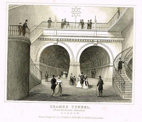 Dugdale's Miniatures - "THAMES TUNNEL" - Engraving - c1830