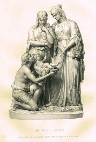Art Journal's "THE INFANT MOSES" Steel Engraving by J.H. Baker - 1871