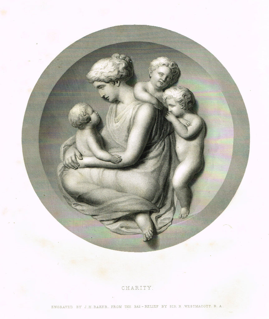 Art Journal's "CHARITY" Steel Engraving by J.H. Baker - 1871