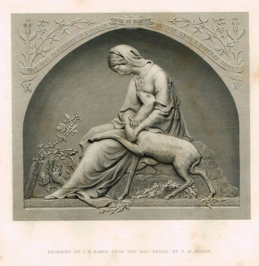 Art Journal's "EMILY OF RULSTONE" Steel Engraving by J.H. Baker - 1871