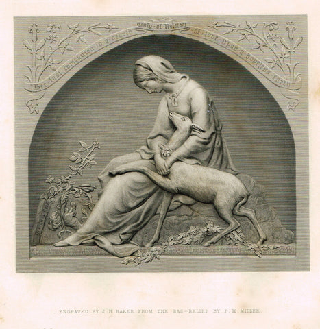 Art Journal's "EMILY OF RULSTONE" Steel Engraving by J.H. Baker - 1871