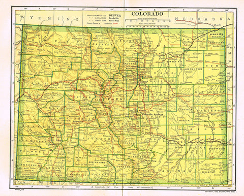 Dodd Mead's Universal Atlas - "COLORADO" - Chromolithograph - 1906