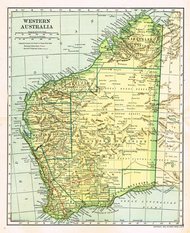 Dodd Mead's Universal Atlas - "WESTERN AUSTRALIA" - Chromolithograph - 1906