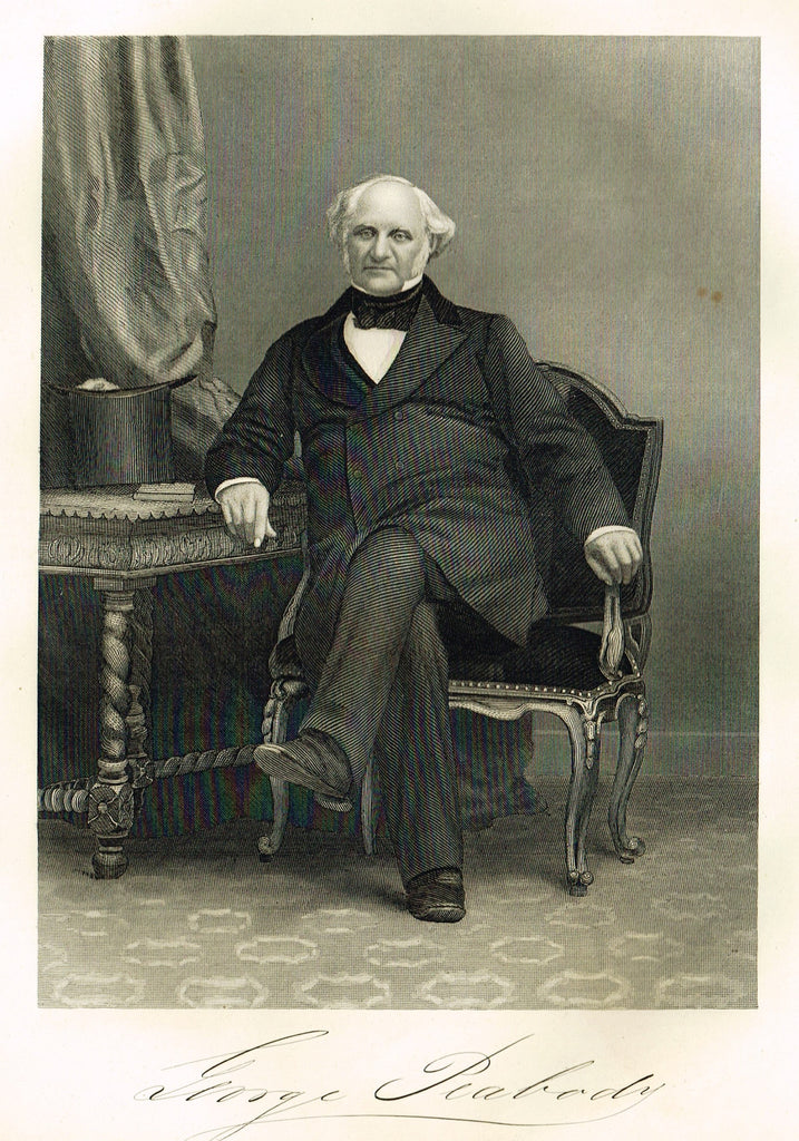 Duyckinck's National Portrait Gallery - "GEORGE PEABODY" - Steel Enraving - 1862