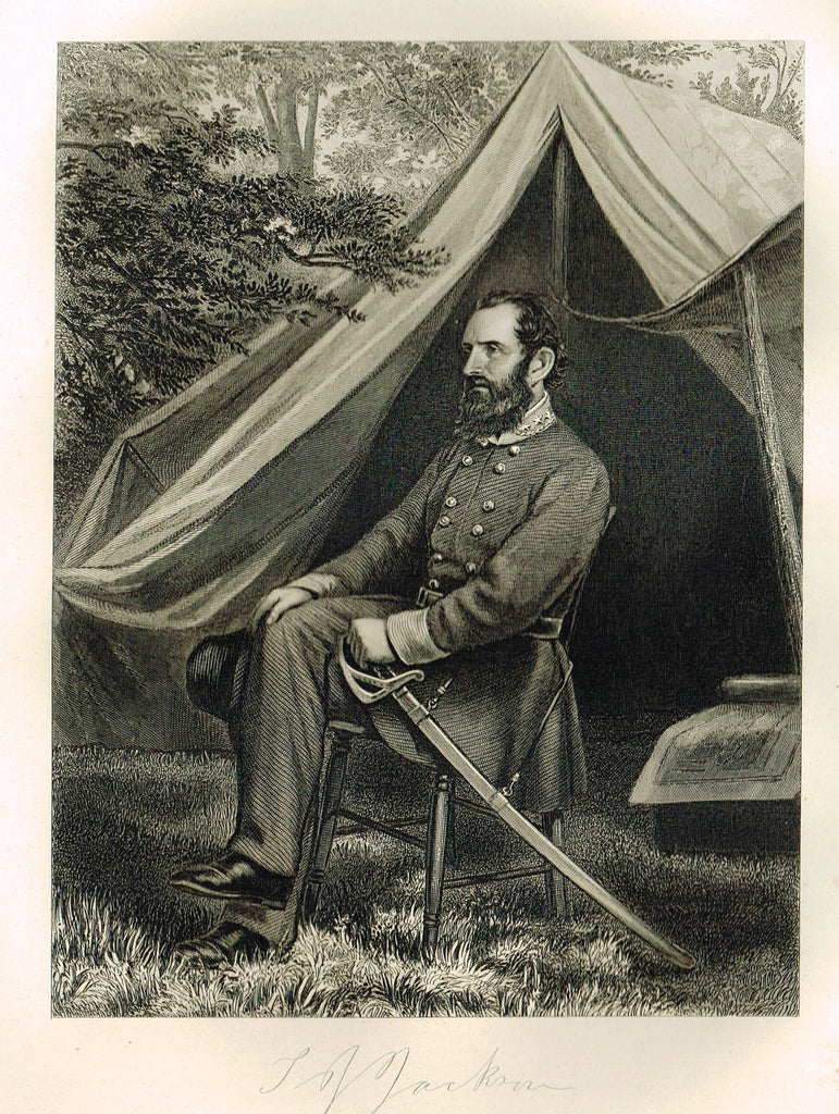 Duyckinck's National Portrait Gallery (Military) - "T.J. JACKSON" - Steel Enraving - 1862