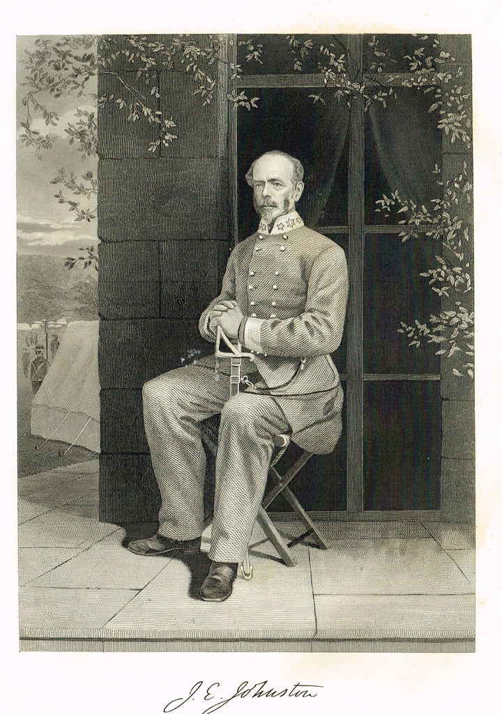 Duyckinck's National Portrait Gallery (Military) - "J.E. JOHNSTON" - Steel Engraving - 1862