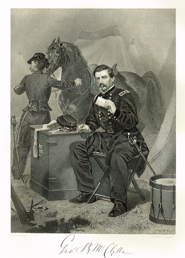 Duyckinck's National Portrait Gallery (Military) - "GEORGE MCLENNAN" - Steel Engraving - 1862