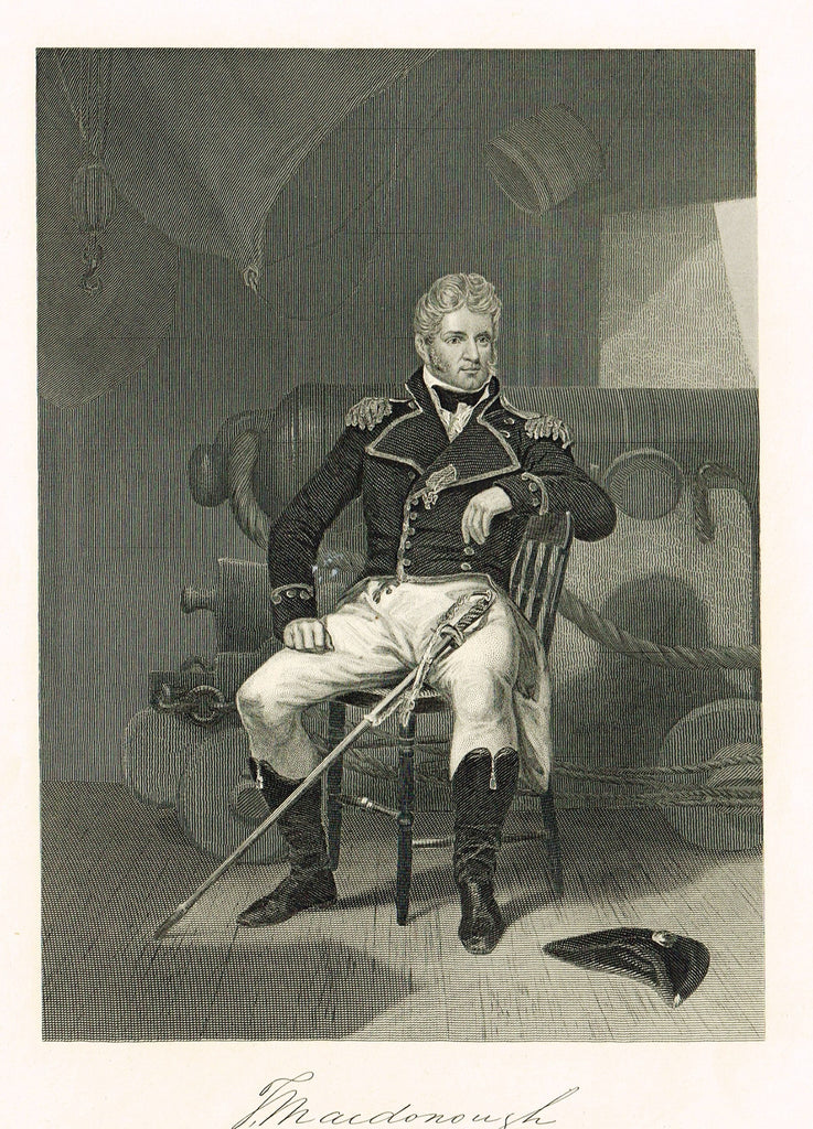 Duyckinck's National Portrait Gallery (Military) - "T. MCDONOUGH" - Steel Engraving - 1862